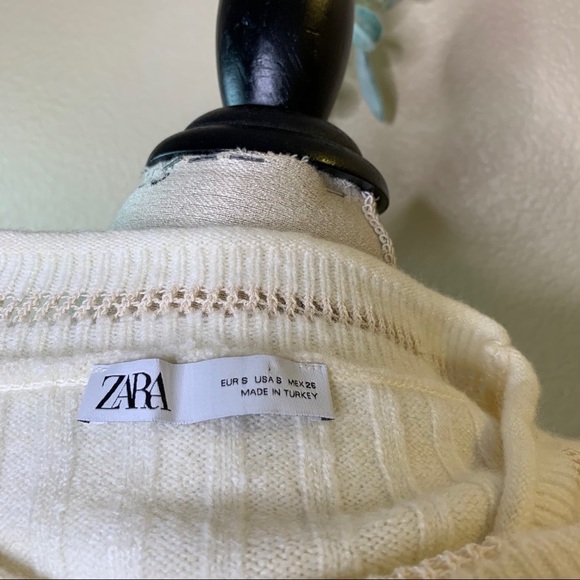 Zara ~ Cream Lace Striped Sweater - Picture 7 of 7